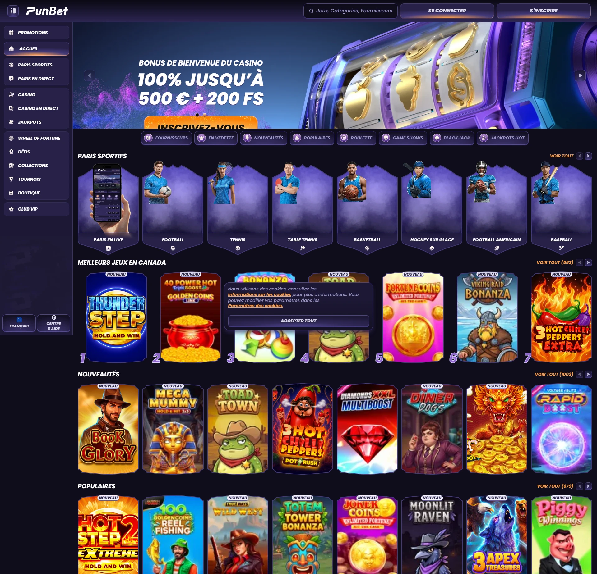 Registreer je snel bij funbet en begin met spelen op de hoofdpagina